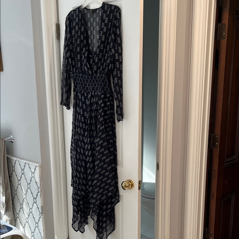 Maje Navy/glitter pattern dress